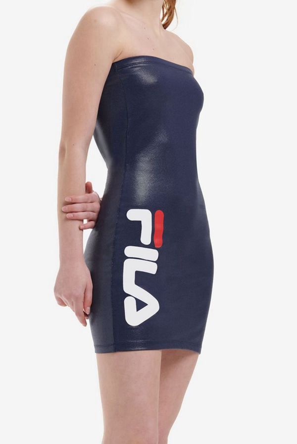 Fila Šaty Damske Námornícka Modrá / Biele / Červené - Fran Bandeau Bodycon Vypredaj - Slovakia 29145